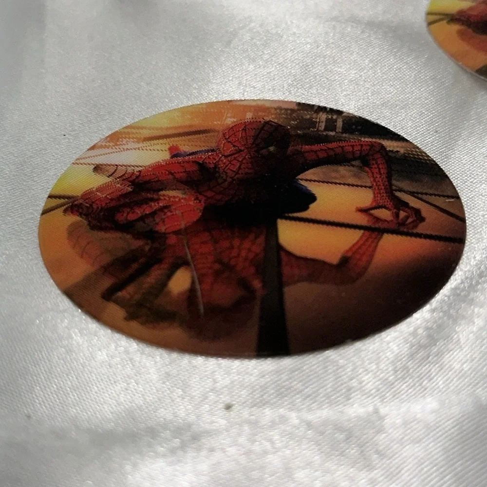 Spider-Man Holographic Disc Vintage Set of 4 Party 2002 Movie Memorabilia Sony